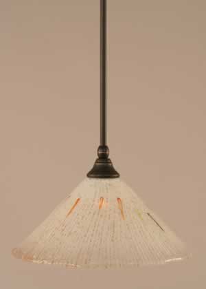 Stem Mini Pendant With Hang Straight Swivel Shown In Dark Granite Finish With 12" Frosted Crystal Glass
