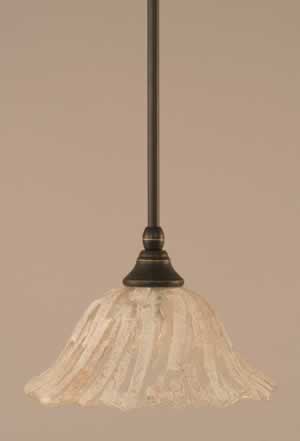 Stem Mini Pendant With Hang Straight Swivel Shown In Dark Granite Finish With 10" Italian Ice Glass