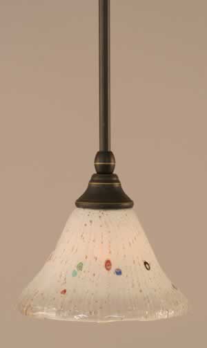 Stem Mini Pendant With Hang Straight Swivel Shown In Dark Granite Finish With 7" Frosted Crystal Glass