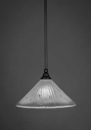 Stem Mini Pendant With Hang Straight Swivel Shown In Matte Black Finish With 12" Frosted Crystal Glass