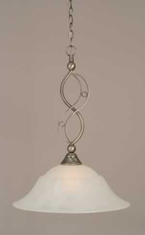 Jazz Pendant Shown In Brushed Nickel Finish With 20" White Marble Glass