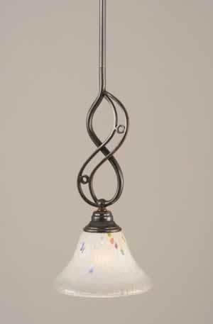 Jazz Mini Pendant With Hang Straight Swivel Shown In Black Copper Finish With 7" Frosted Crystal Glass