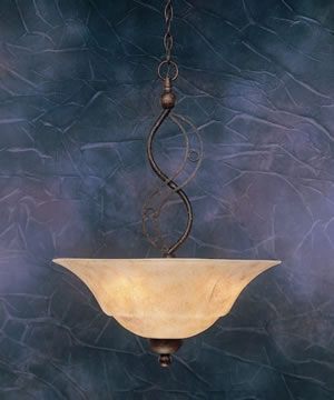Jazz Pendant With 3 Bulbs Shown In Bronze Finish With 20" Italian Marble Glass