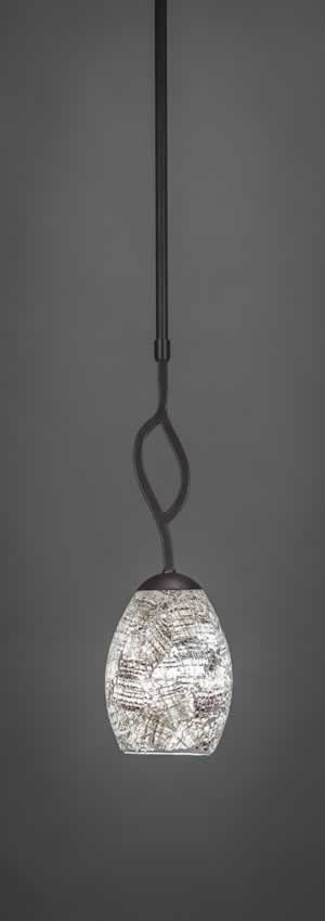 Revo 1 Light Mini Pendant Shown In Dark Granite Finish With 5” Natural Fusion Glass