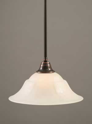 Stem Pendant With Hang Straight Swivel Shown In Black Copper Finish With 16" White Marble Glass