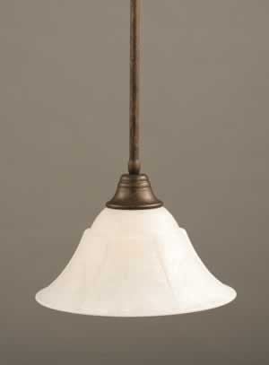 Stem Pendant With Hang Straight Swivel Shown In Bronze Finish With 14" White Marble Glass
