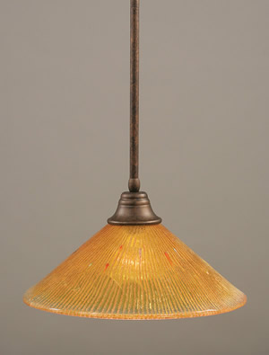 Stem Pendant With Hang Straight Swivel Shown In Bronze Finish With 16" Gold Champagne Crystal Glass