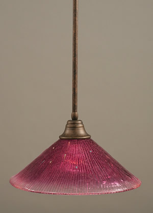 Stem Pendant With Hang Straight Swivel Shown In Bronze Finish With 16" Wine Crystal Glass
