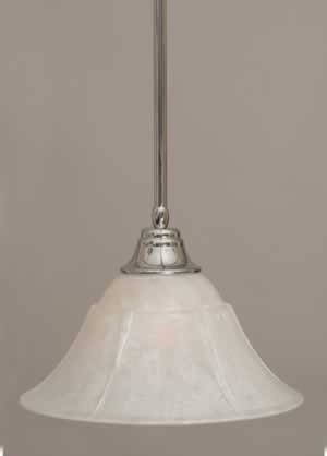 Stem Pendant With Hang Straight Swivel Shown In Chrome Finish With 14" White Marble Glass