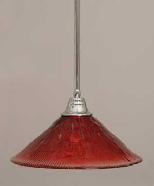 Stem Pendant With Hang Straight Swivel Shown In Chrome Finish With 16" Raspberry Crystal Glass "