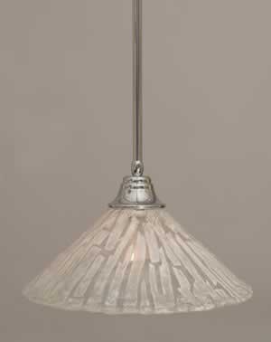 Stem Pendant With Hang Straight Swivel Shown In Chrome Finish With 16" Italian Ice Glass