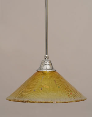 Stem Pendant With Hang Straight Swivel Shown In Chrome Finish With 16" Gold Champagne Crystal Glass