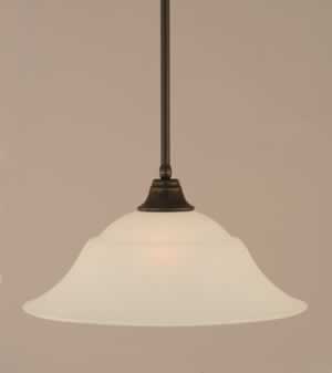 Stem Pendant With Hang Straight Swivel Shown In Dark Granite Finish With 20" White Marble Glass