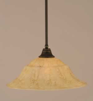 Stem Pendant With Hang Straight Swivel Shown In Dark Granite Finish With 20" Italian Marble Glass