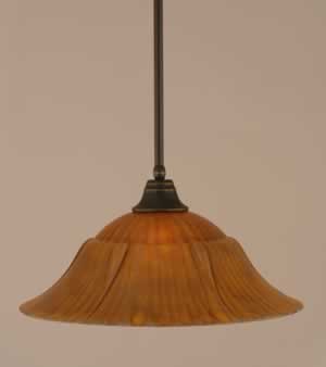 Stem Pendant With Hang Straight Swivel Shown In Dark Granite Finish With 20" Tiger Glass