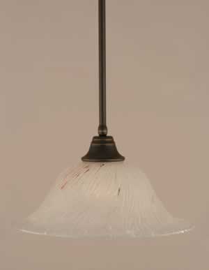 Stem Pendant With Hang Straight Swivel Shown In Dark Granite Finish With 17" Frosted Crystal Glass