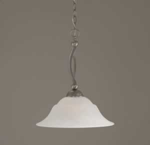 Bow Pendant Shown In Brushed Nickel Finish With 16" White Marble Glass