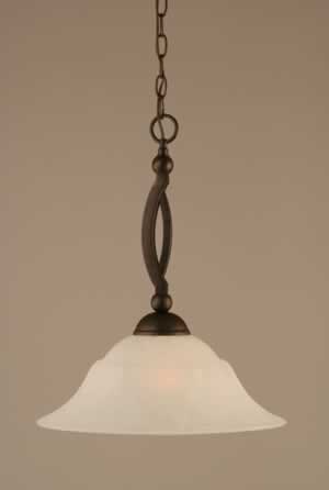 Bow Pendant Shown In Bronze Finish With 16" White Marble Glass