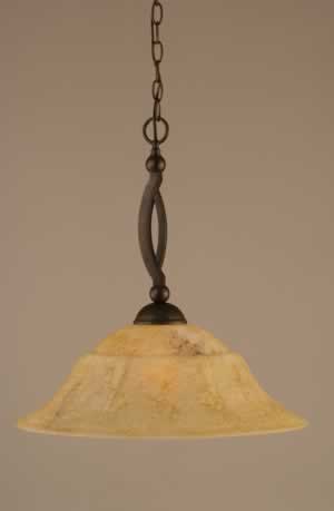 Bow Pendant Shown In Bronze Finish With 20" Italian Marble Glass