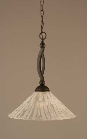 Bow Pendant Shown In Bronze Finish With 16" Italian Ice Glass
