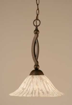 Bow Pendant Shown In Bronze Finish With 14" Italian Ice Glass
