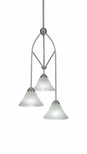 Contempo 3 Light Multi Mini Pendant With Hang Straight Swivel Shown In Chrome Finish With 7" Frosted Crystal Glass