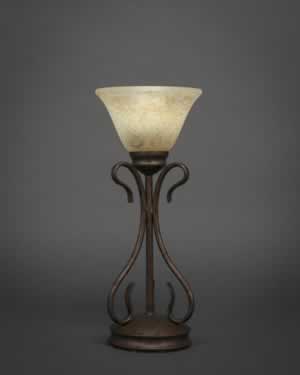 Swan Table Lamp Shown In Bronze Finish With 7" Italian Marble Glass