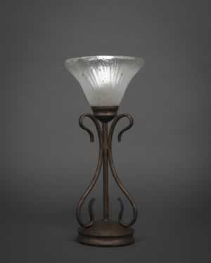 Swan Table Lamp Shown In Bronze Finish With 7" Frosted Crystal Glass