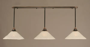 Black Copper Finish Multi Light Pendant With 16" Italian Bubble Glass Shade