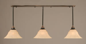Black Copper Finish Multi Light Pendant With 14" Italian Marble Glass Shade