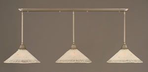 Brushed Nickel Finish Multi Light Pendant With 16" Frosted Crystal Glass Shade