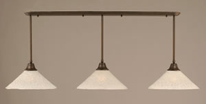 Bronze Finish Multi Light Pendant With 16" Italian Bubble Glass Shade