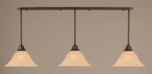 Bronze Finish Multi Light Pendant With 14" Italian Marble Glass Shade