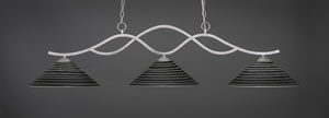 Revo 3 Light Bar Shown In Aged Silver Finish With 16" Charcoal Spiral Glass
