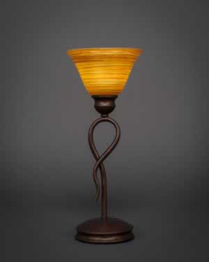 Leaf Table Lamp Shown In Bronze Finish With 7" Firré Saturn Glass