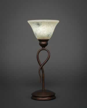 Leaf Table Lamp Shown In Bronze Finish With 7" Italian Marble Glass
