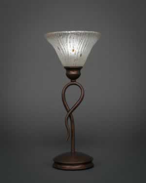 Leaf Table Lamp Shown In Bronze Finish With 7" Frosted Crystal Glass