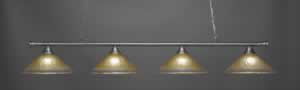 Oxford 4 Light Billiard Light Shown In Brushed Nickel Finish With 16" Amber Crystal Glass