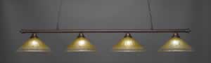 Oxford 4 Light Billiard Light Shown In Bronze Finish With 16" Amber Crystal Glass