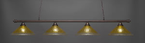 Oxford 4 Light Billiard Light Shown In Bronze Finish With 16" Gold Champagne Crystal Glass