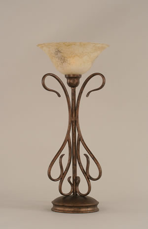 Swan Table Lamp Shown In Bronze Finish With 10" Italian Marble Glass