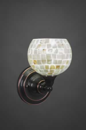 Wall Sconce Shown In Black Copper Finish With 6" Seashell Glass