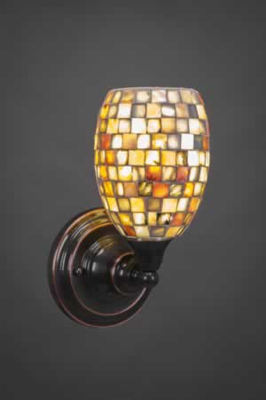Wall Sconce Shown In Black Copper Finish With 5" Seashell Glass
