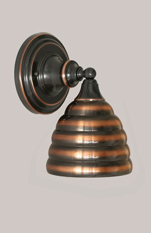 Wall Sconce Shown In Black Copper Finish With 6" Beehive Metal Shade