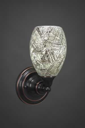 Wall Sconce Shown In Black Copper Finish With 5" Natural Fusion Glass