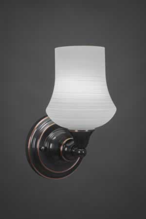 Wall Sconce Shown In Black Copper Finish With 5" Zilo White Linen Glass