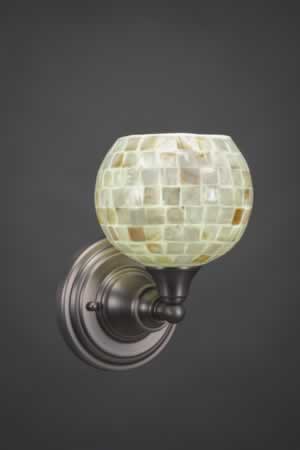 Wall Sconce Shown In Brushed Nickel Finish With 6" Seashell Glass