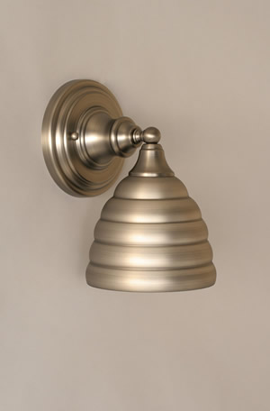 Wall Sconce Shown In Brushed Nickel Finish With 6" Beehive Metal Shade