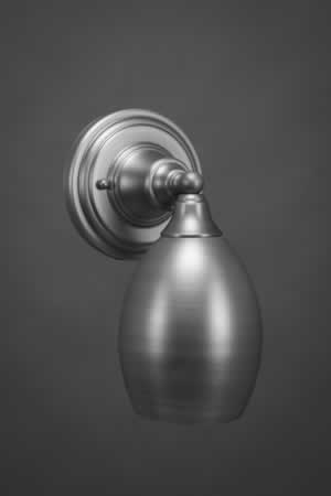 Wall Sconce Shown In Brushed Nickel Finish With 5" Bronze Oval Metal Shade
