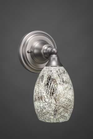 Wall Sconce Shown In Brushed Nickel Finish With 5" Natural Fusion Glass